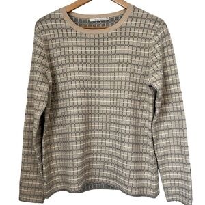 OST Women’s Tan & Grey Patterned Sweater Size Large